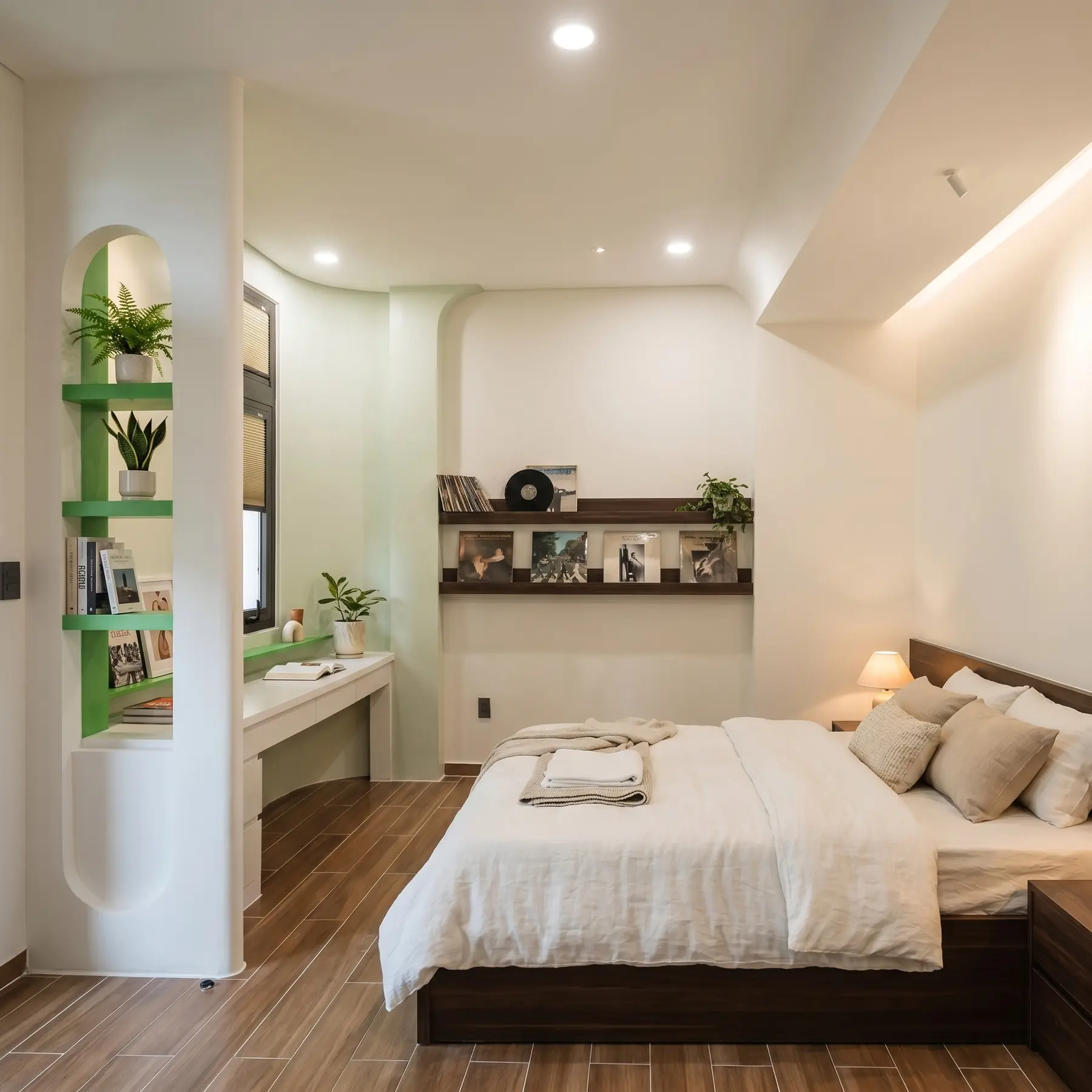 Biệt thự Tam Kỳ — Phòng ngủ và hệ kệ âm tường