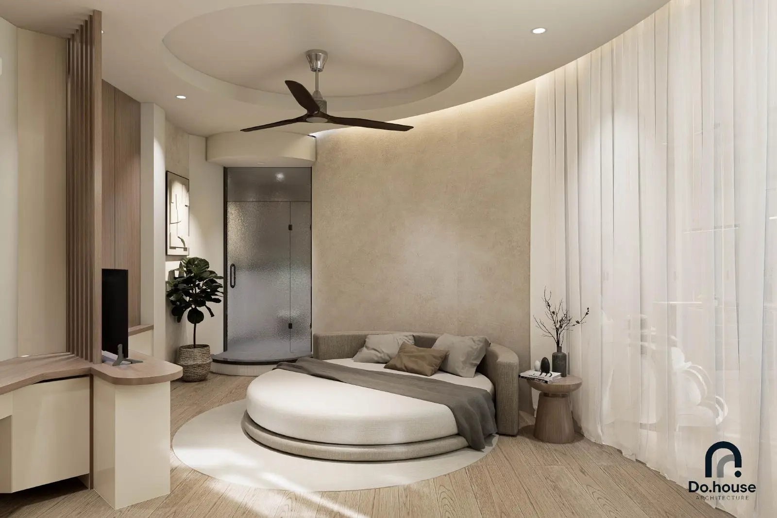 Thiết kế 3D phòng ngủ chính